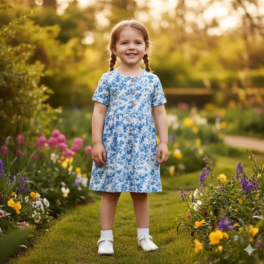 Nanette Lepore Blue Floral Kids Dress